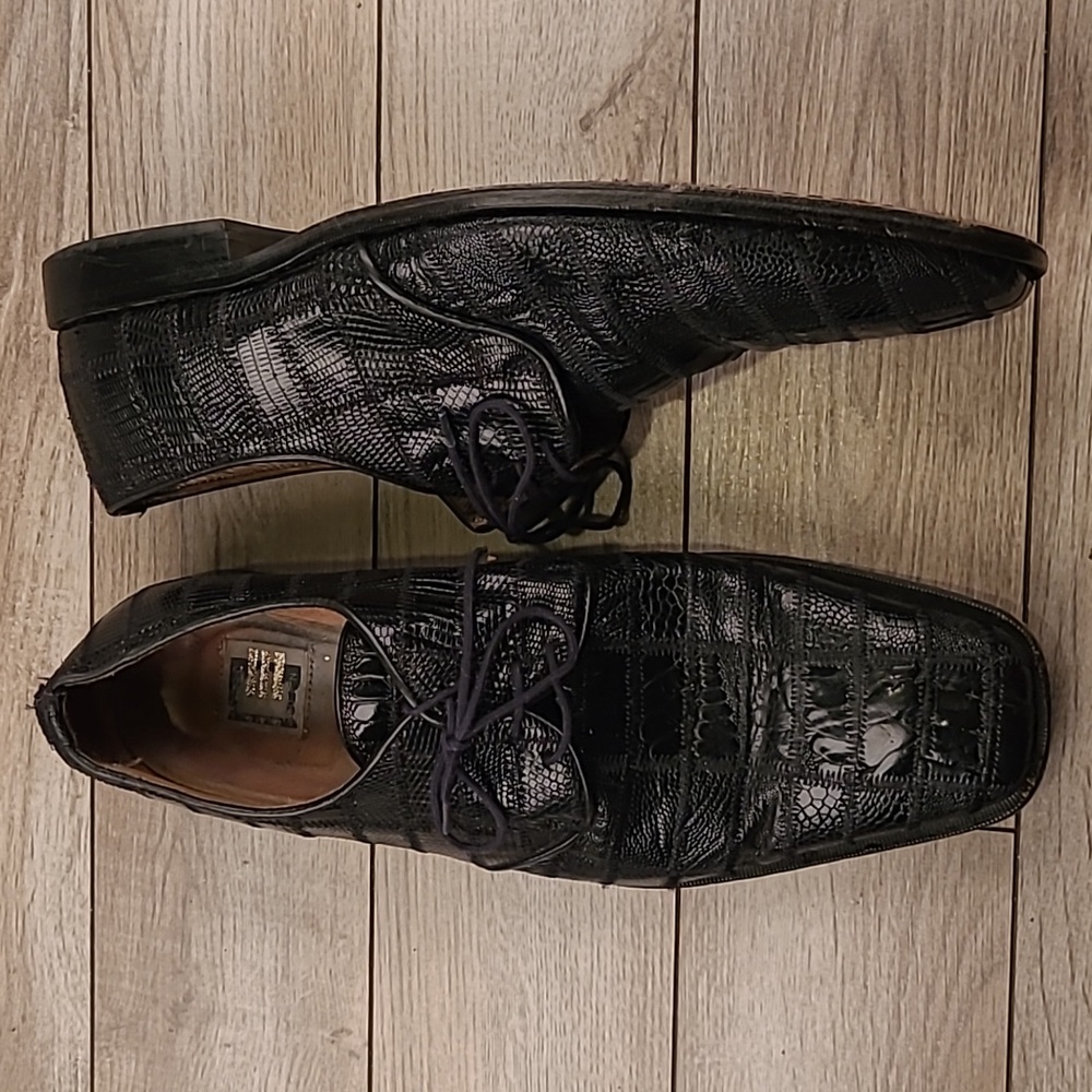 DAVID EDEN Black Genuine Ostrich Leg Sz 13 Mens Lace Up‎ Dress Shoes RARE
